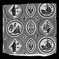 Medallions Antiques (Antique Medallions) (Furnishing Fabric), Les Déesses de L'Olympe(Goddesses of Olympia) (Furnishing Fabric) by Jean Baptiste Huet (Designer)