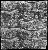 La Chasse à Rouen (Hunting at Rouen) (Furnishing Fabric) by Horace Vernet