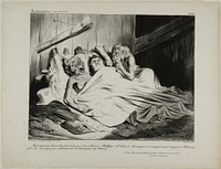 A Fair Reward Presented in 1800 by the Un-Prudish Savages of North America to Louis-Philippe of Orléans, surgeon and expatriate, but still a Frenchman. (I salute you, gracious Black Lady, the Lord is with you.) A Namaquan Ave Maria, plate 466 by Honoré-Victorin Daumier