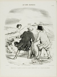 The inconvenience of leaving the train even only for a moment and for any pretext whatsoever, plate 29 from Les Bons Bourgeois by Honoré-Victorin Daumier