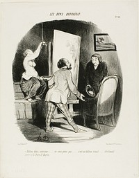 “Come on in, Monsieur, don't be shy. It's a living picture.... just like (you'd see) at the Porte St. Martin,” plate 62 from Les Bons Bourgeois by Honoré-Victorin Daumier