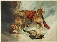 The Dogs of St. Bernard by George Baxter