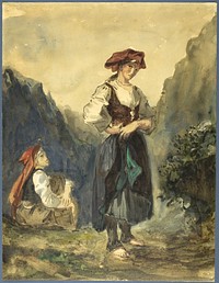 Peasant Women from the Region of the Eaux-Bonnes by Eugène Delacroix