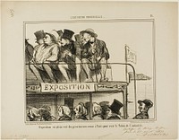 Open air exhibition of provincials coming to Paris to see the palace of industry, plate 31 from L'Exposition Universelle by Honoré-Victorin Daumier