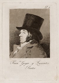 Francisco Goya y Lucientes, Painter, plate one from Los Caprichos by Francisco José de Goya y Lucientes