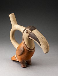 Handle Spout Vessel in Form of a Toucan by Moche