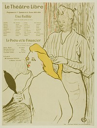 The Hairdresser, Program for the Théâtre Libre by Henri de Toulouse-Lautrec