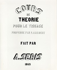 Cours de Théorie pour la Tissage by P. Audibert (Author)