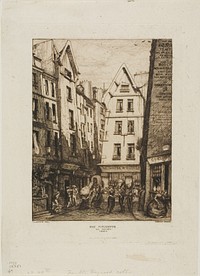 Rue Pirouette aux Halles, Paris by Charles Meryon