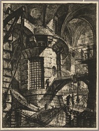 The Round Tower, plate 3 from the second edition of Carceri d'invenzione (Imaginary Prisons) by Giovanni Battista Piranesi