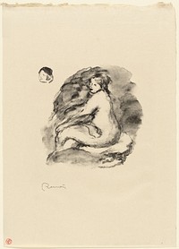 Study of Seated Female Nude, Variant by Pierre-Auguste Renoir