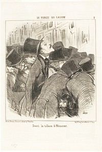 In front of Meissonnier's paintings, plate 3 from Le Public Du Salon by Honoré-Victorin Daumier