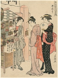 The Sixth Month (Kazemachizuki), from the series "Fashionable Monthly Visits to Sacred Places in the Four Seasons (Furyu shiki no tsuki mode)" by Torii Kiyonaga