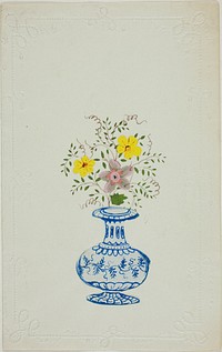 Untitled Valentine (Blue and White Vase with Flowers) by George Kershaw