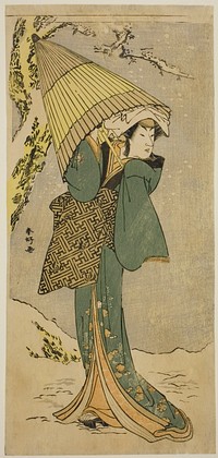 The Actor Nakamura Riko I as Kiyotaki in the Play Oakinai Hiru ga Kojima, Performed at the Nakamura Theater in the Eleventh Month, 1784 by Katsukawa Shunkо̄