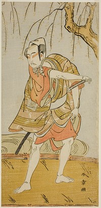 The Actor Ichikawa Yaozo II as Hiranoya Tokubei (?) in the Play Wada Sakamori Eiga Kagami (?), Performed at the Nakamura Theater (?) in the Third Month, 1773 (?) by Katsukawa Shunsho