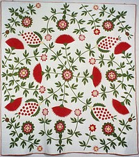 Bedcover (Cockscomb, Rose Tree and Pineapple Quilt)