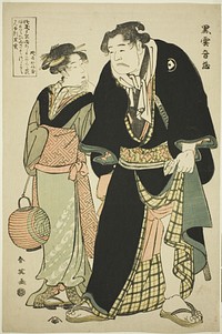 The Sumo Wrestler Kurogumo Otozô with the Teahouse Waitress Naniwa Okita by Katsukawa Shun'ei