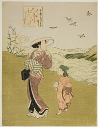 The Jewel River of Plovers (Chidori no Tamagawa), from an untitled series of Six Jewel Rivers by Suzuki Harunobu