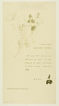 Invitation for Mr. and Mrs. Alexandre Natanson by Henri de Toulouse-Lautrec