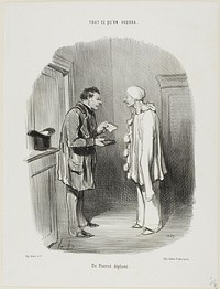 A Plucked Pierrot, plate 9 from Tout Ce Qu'on Voudra by Honoré-Victorin Daumier