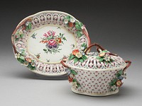 Chestnut Basket and Stand by Worcester Porcelain Factory (Manufacturer)