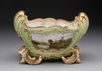 Flower Vase with view of Worcester by Worcester Porcelain Factory (Manufacturer)