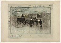 Funeral Procession on the Boulevard Clichy by Félix Hilaire Buhot