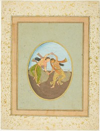 Two Girls Performing Kathak by Mughal