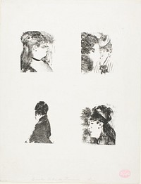 Four Heads of Women by Hilaire Germain Edgar Degas