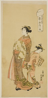 The Courtesan Somenosuke of the Matsubaya House, from the series "Fuji-bumi (Folded Love-letters)" by Ippitsusai Buncho