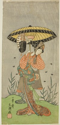 The Actor Yamashita Kinsaku II as Nijo no Kisaki (?) in the Play Natsu Matsuri Naniwa Kagami (?), Performed at the Morita Theater (?) in the Seventh Month, 1770 (?) by Ippitsusai Buncho