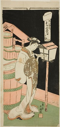 The Courtesan Chibune of the Ebiya House, from the series "Fuji-bumi (Folded Love-letters)" by Ippitsusai Buncho