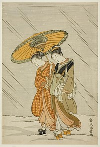 Snow on the Way Back from the Public Bath by Suzuki Harunobu