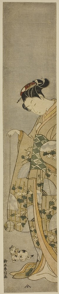 Girl Playing with a Cat by Suzuki Harunobu