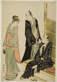 The Actors Onoe Matsusuke I and Ichikawa Omezo I at a Teahouse by Katsukawa Shunchô