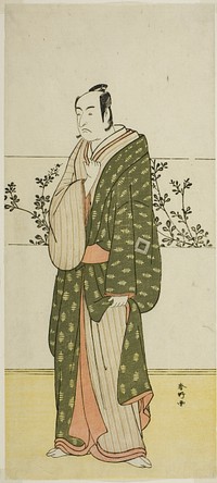 The Actor Ichikawa Monnosuke II, Possibly as Matsuya Soshichi, in the Play Chiyo no Hajime Ondo no Seto (Beginnings of Eternity: The Ondo Straits in the Seto Inland Sea) (?), Performed at the Kiri Theater from the Twenty-seventh Day of the Seventh Month, 1785 by Katsukawa Shunkо̄