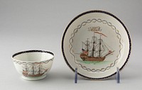 Tea Bowl and Dish by Chinese export porcelain