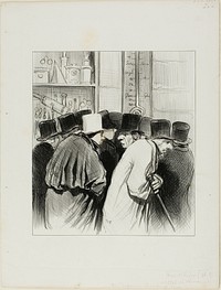 "The thermometer of the engineer Chevalier was right... at 10 degrees the large rivers as well as the noses have cought a cold... just imagine that it might take three weeks for my nose to thaw!...," plate 5 from Paris L'hiver by Honoré-Victorin Daumier