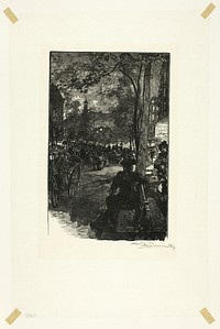 Boulevard Montmartre, Evening, plate fifteen from Le Long de la Seine et des Boulevards by Louis Auguste Lepère