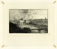 Paris, Viewed from the Pavillon de Flore, plate eleven from Le Long de la Seine et des Boulevards by Louis Auguste Lepère
