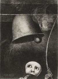 A Mask Sounds the Funeral Knell, plate three from To Edgar Poe by Odilon Redon