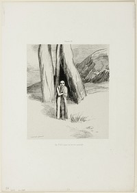 A Madman in a Dismal Landscape, plate 3 of 6 by Odilon Redon