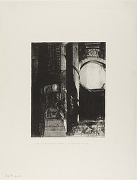 And On Every Side Are Columns of Basalt,...the Light Falls From the Vaulted Roof, plate 3 of 24 by Odilon Redon