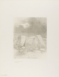 And He Discerns an Arid, Knoll-Covered Plain, plate 7 of 24 by Odilon Redon