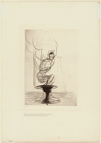 Sometimes One Finds an Old Reminiscing Flask, Whence Issues in Full Life a Returning Soul, plate 3 of 9 by Odilon Redon