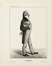 Mr. Sébast ...., plate 281 from Célébrités de la Caricature by Honoré-Victorin Daumier