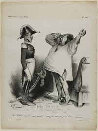 “- Sire! Lisbon has been captured. - aaaah!!... and I dreamt that I had fought courageously!,” plate 304 by Honoré-Victorin Daumier