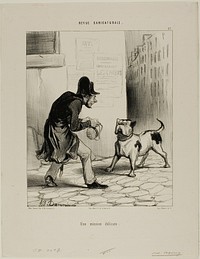 A Delicate Task, plate 37 from Revue Caricaturale by Honoré-Victorin Daumier