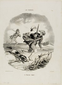 The hunted hunter, plate 4 from La Chasse by Honoré-Victorin Daumier